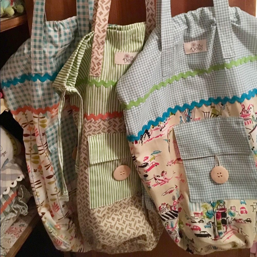 Handmade tote bags, 100% Cotton with drawstring